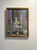Figure with Flowers — Framed Impressionist Print (11×14)