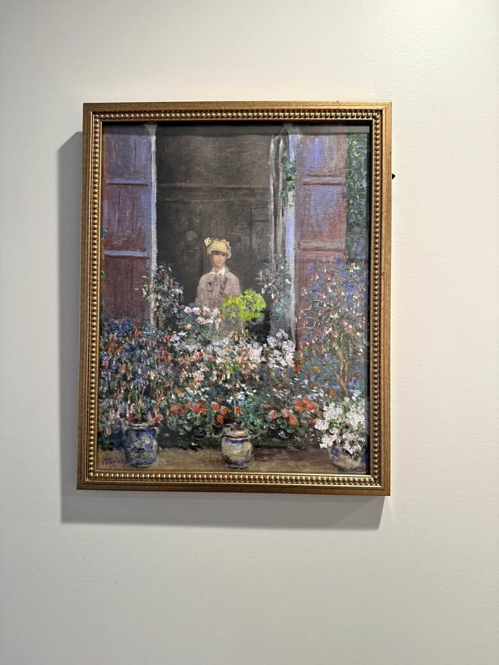 Figure with Flowers — Framed Impressionist Print (11×14)