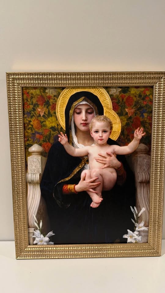 Madonna and Child with Halos Framed Print (11×14)