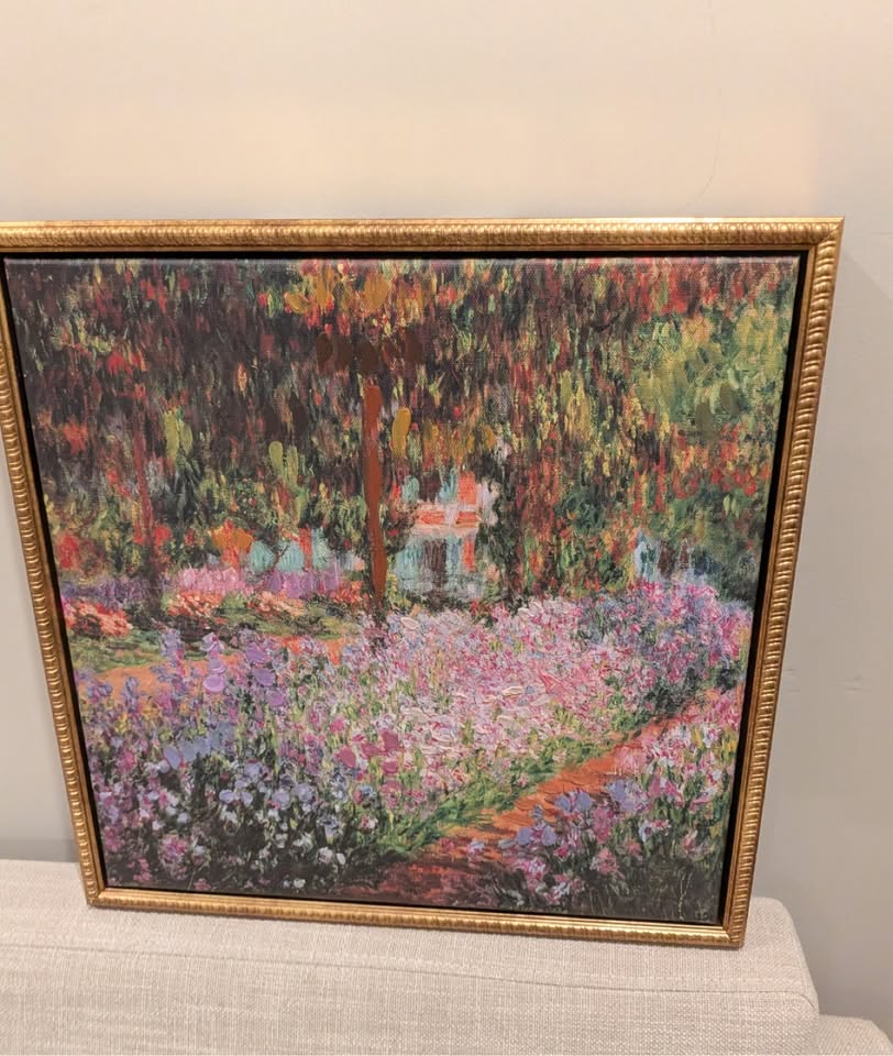 Claude Monet — The Artist’s Garden at Giverny Framed Print (14×14)